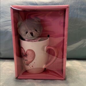 Heartfelt Mom Mug and Teddy Bear Gift Set - Pink